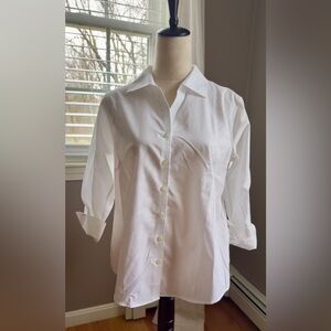 Lands' End White Button-Front Shirt